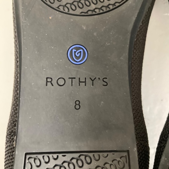 Rothy's Women Shoes The Flat Slip-On Round Toe Classic Black Ballet Flat 8 EUC - Picture 7 of 13